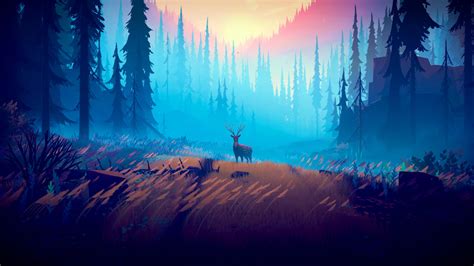 Wallpaper Illustration Video Game Art Deer Forest Trees 1920x1080