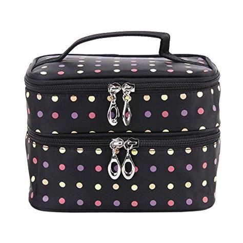 Polka Dots Double Layer Toiletrycosmeticmakeup Bag Travel Wash