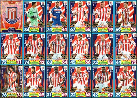 Match Attax 201718 Stoke City Full 18 Card Team Set 1718