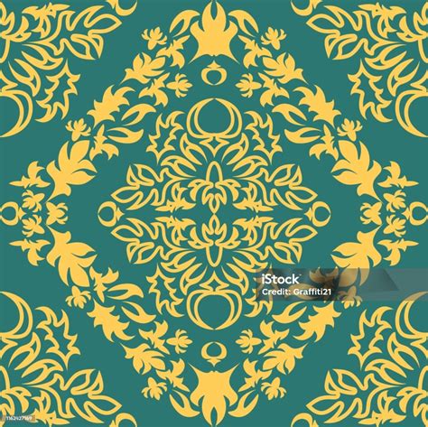 Royal Damask Pattern For Fabric Design Wallpaper Baroque Damask Stock