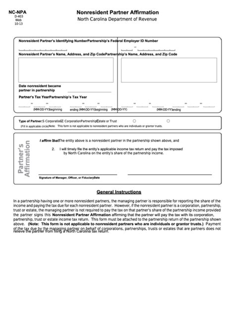 Nc Npa Fillable Form Printable Forms Free Online