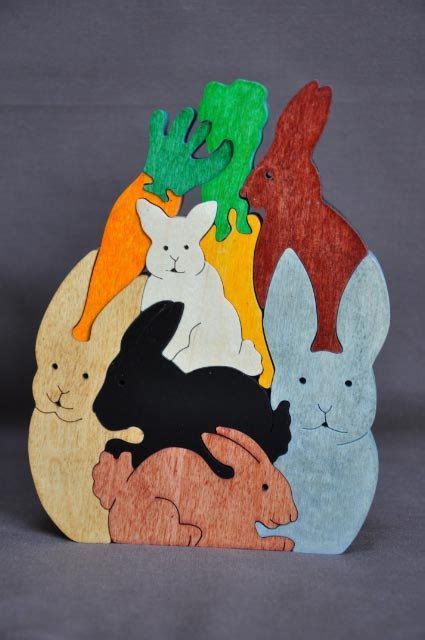 Pile Of Bunny Rabbits Easter Animal Puzzle Wooden Toy The Puzzle