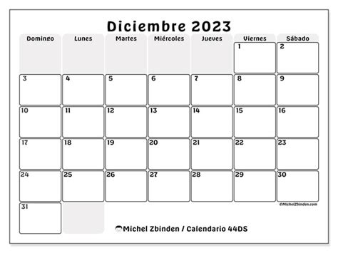 Calendario Diciembre De 2023 Para Imprimir “502ds” Michel Zbinden Cr
