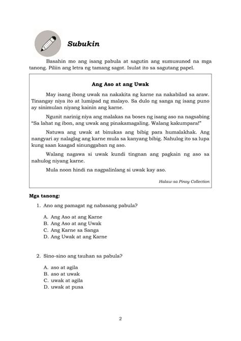 Filipino 6 Q1 W1 Worksheet Live Worksheets