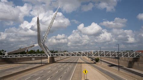 Skydance Pedestrian Bridge In Oklahoma City Oklahoma Stock Photo