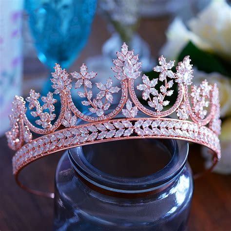 High End Royal Queen Cubic Zircon Tiaras Crowns Luxurious Brides