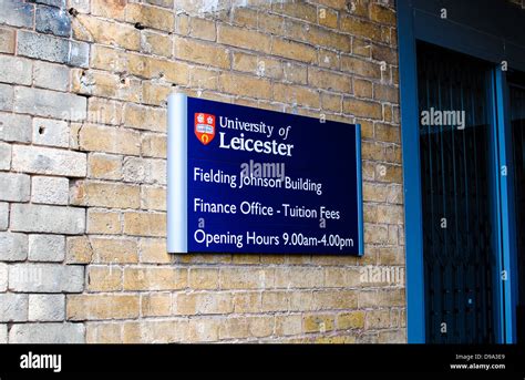 Leicester University Sign Stock Photo Alamy