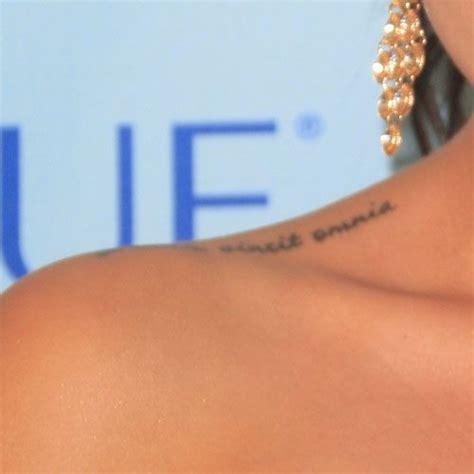 Janel Parrish Love Conquers All Latin Shoulder Tattoo Shoulder