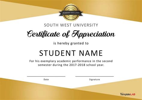 Download Certificate Of Appreciation For Students 03 Appreciation