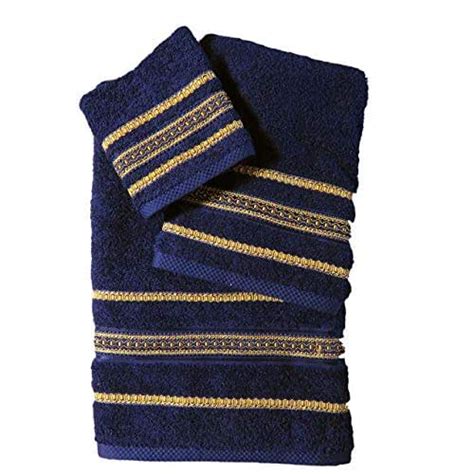 Great savings & free delivery / collection on many items. Amazon.com: 3 Piece Decorative Towel Set, Navy Blue with ...