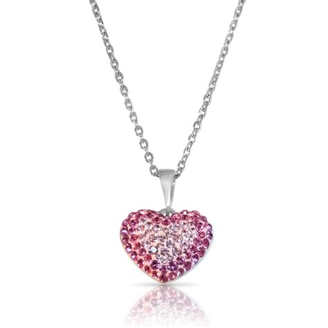 Swarovski Crystal Heart Necklace 925 Sterling Silver