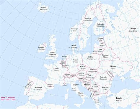 Na Mapie Konturowej Europy Zaznacz Wszystkie Kraje I Napisz Ich Stolice