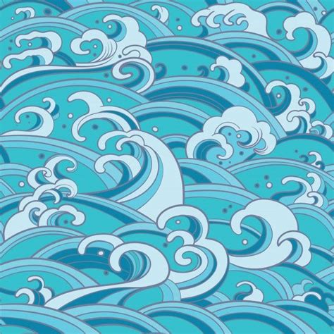 Premium Vector Seamless Pattern With Water Waves And Splashes Wave