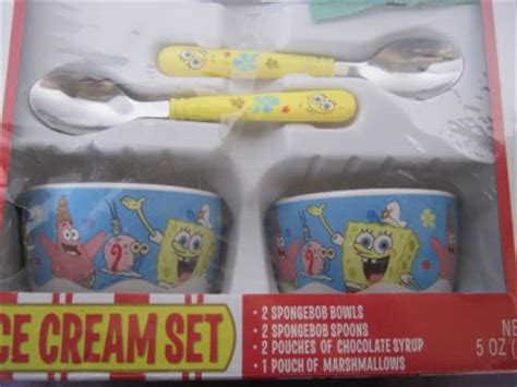 Spongebob Squarepants Ice Cream Sundae Kitchen Set Bowl Novelty New