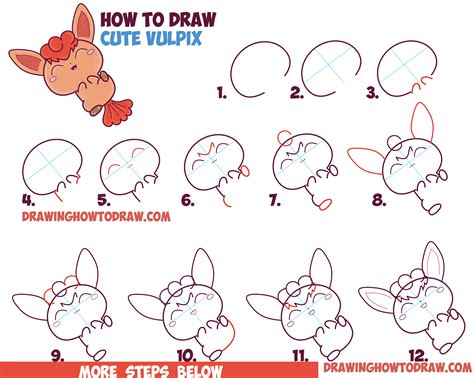 How To Draw A Cute Kawaii Chibi Vulpix From Pokemon In