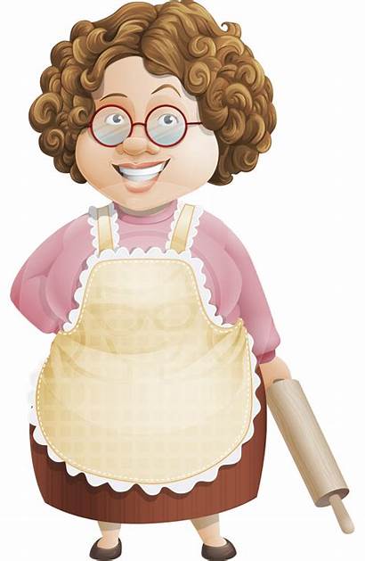 Grandma Cartoon Granny Vector Character Clipart Chef