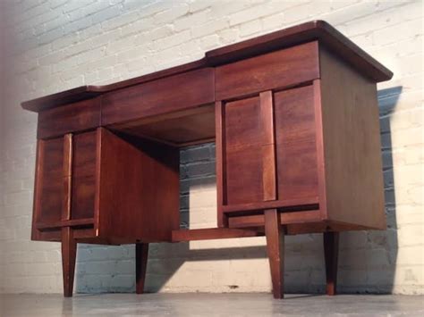 Vintage Mid Century Danish Modern Desk Wood Top Great