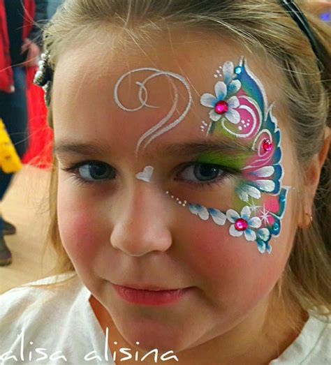 Half Butterfly With Flowers Face Painting For Boys Face Painting Easy