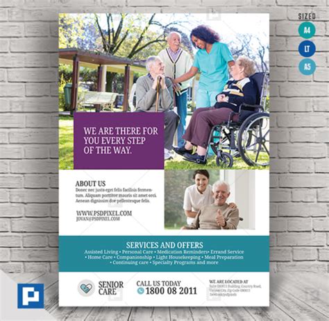 Elderly Home Care Services Flyer Psdpixel
