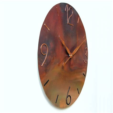ソフトパープル 16 Inch Black Handmade Rustic Copper Wall Clock 7th