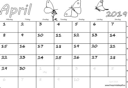 Kalender 39sl 2021 för att skriva ut. Kalender April 2019 skriva ut | Gratis utskrivbara PDF