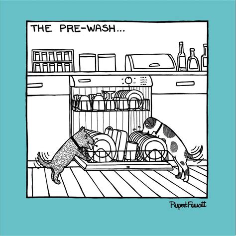 Humour Card Dishwasher Cats Whiskers