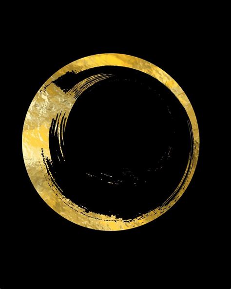 Abstract Artwork With Stunning Gold Circle Against A Black