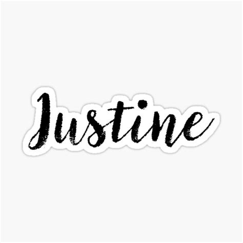 justine girl names for wives daughters stickers tees sticker for sale by klonetx redbubble