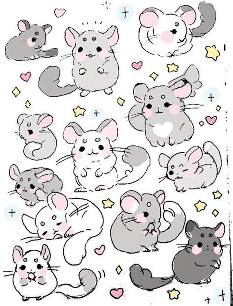 Cosidraws Filled Up A Sketchbook Page W Chinchillas 💞 Cute Animal