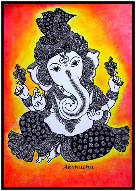 Buy Hindu God Lord Ganesha Zentangle Art Print Online In India Etsy