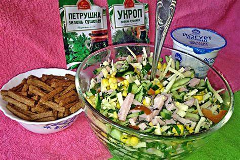 Рецепты салаты диета Рецепт салата с кукурузой и кириешками без майонеза Рецепт салата с кукурузой и кириешками без майонеза Рецепты салаты диета
