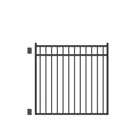 freedom new haven standard 5 ft h x 4 ft w black aluminum walk thru gate in the metal fence