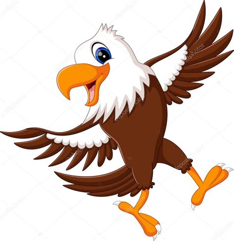 Illustration Of Cute Eagle Cartoon — Stock Vector