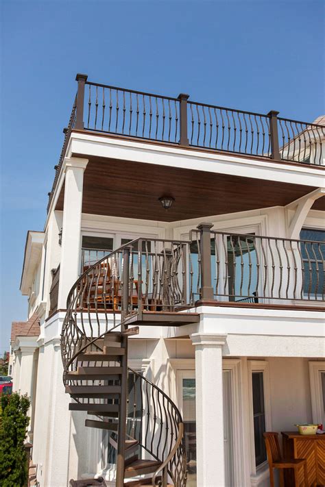 Spiral Stair And Deck Railing For A Beach House