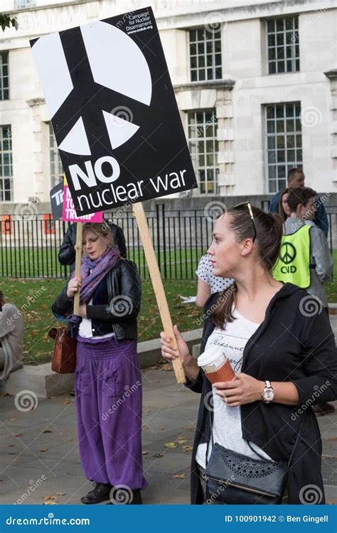 Protesters Gather In London For An Anti Nuclear War Protest Editorial Photography Image Of