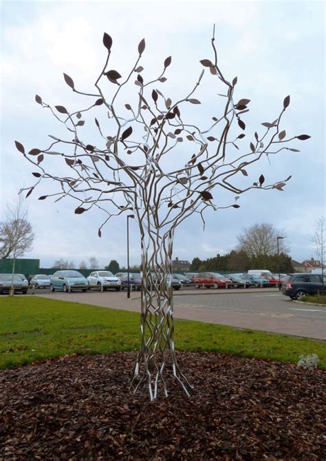 Stainless Steel And Copper Garden Sculpture By Artist Philip Melling
