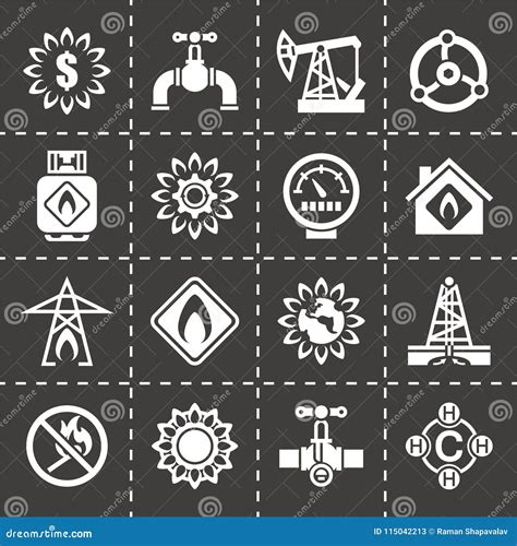 Vector Natural Gas Icon Set Stock Vector Illustration Of Supply