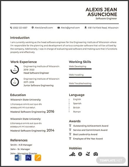 Check out our free example Great It Engineer Cv Template Idea - Ai