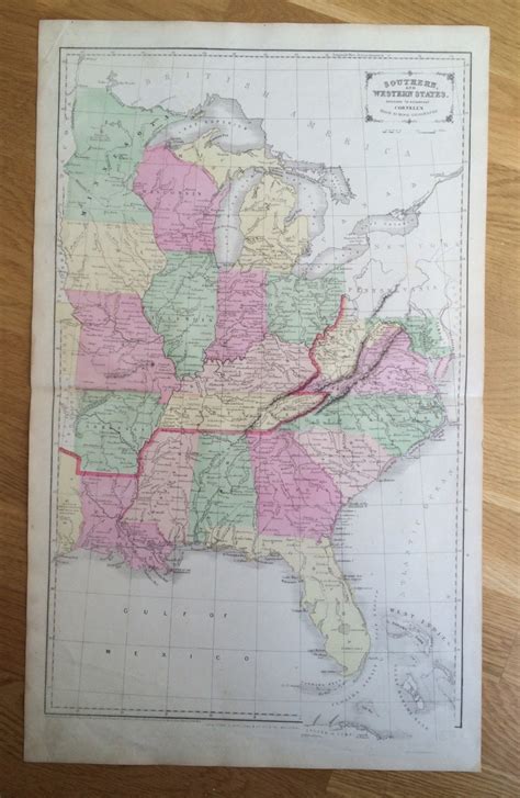 1869 United States Southern And Western States Large Rare Original