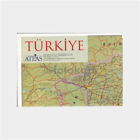 2001 Atlas Dergisi Eki Türkiye Haritası 1 Nolu Pafta Marmara Trakya