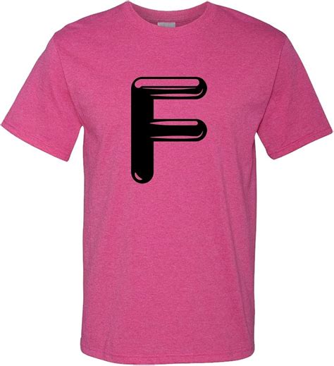 Custom Graphic T Shirts For F Chrome Initial Monogram Letter F Top 5418