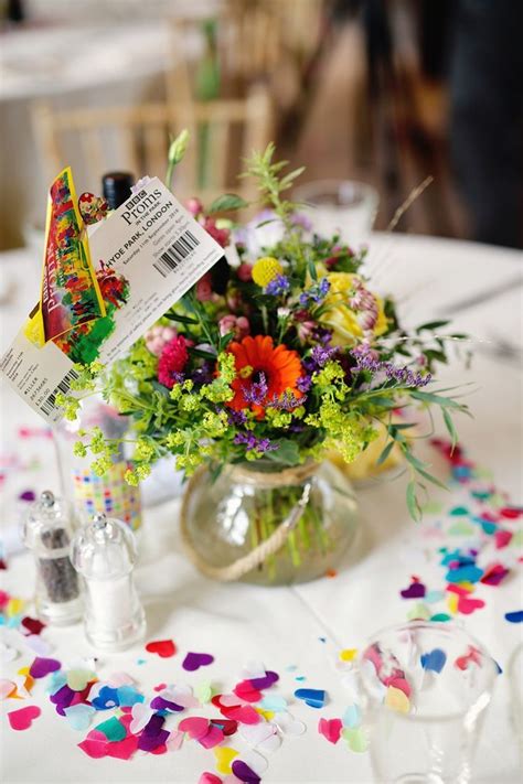 Fresh And Fun Rainbow Garden Wedding Wedding Reception Table