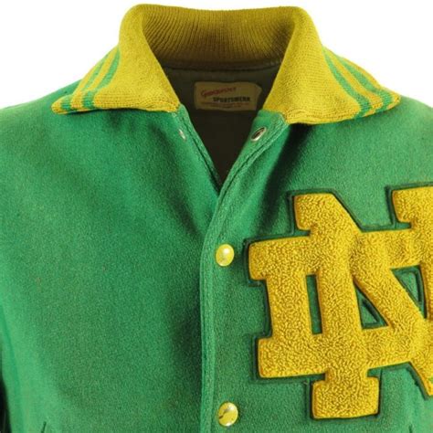 Vintage 50s Notre Dame Letterman Jacket Mens M Football Varsity Wool