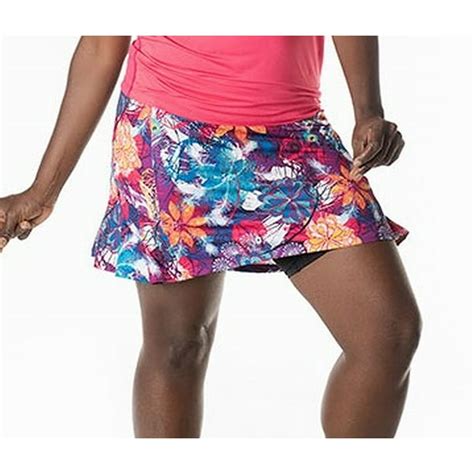 Womens Activewear Skirt Floral Print Layered Xl