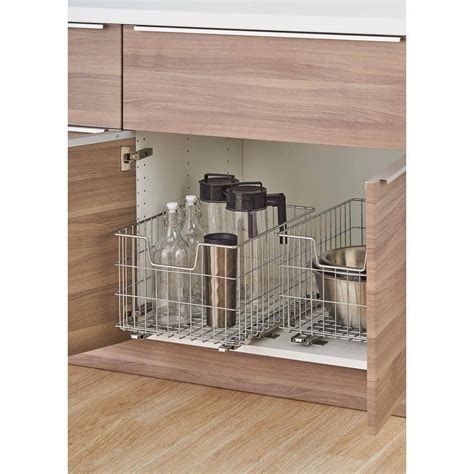 trinity ecostorage 13 in w x 17 75 in d x 11 in h chrome wire in cabinet pull out bottom