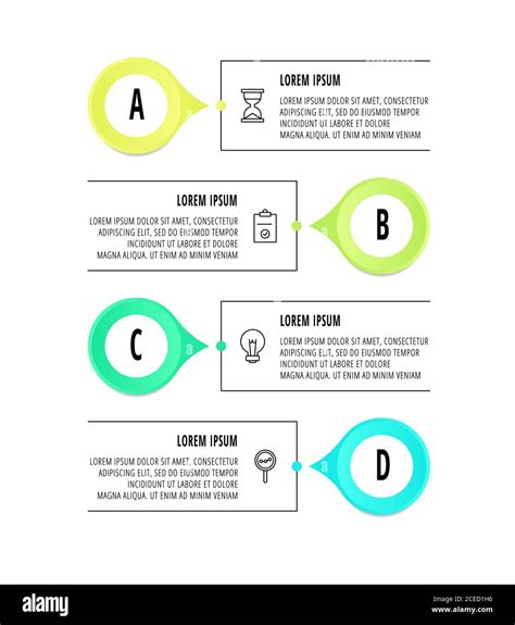 Vector Infographic Circles With 4 Steps Arrows Line Template Used For