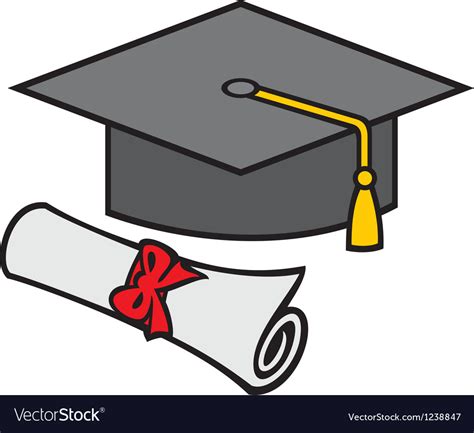 Graduation Cap And Diploma Royalty Free Vector Image