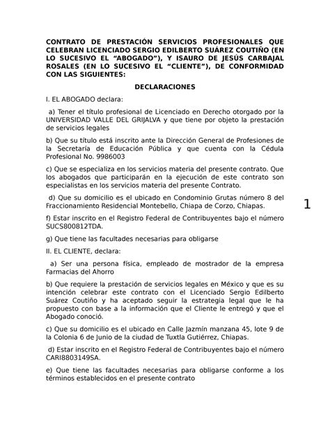 Contrato De Prestacion De Servicios Profesionales Eje Vrogue Co