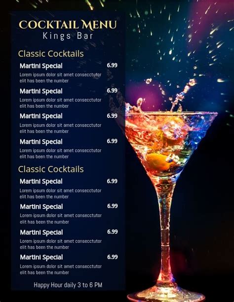 400 cocktail menu flyer customizable design templates in 2022 cocktail menu menu design