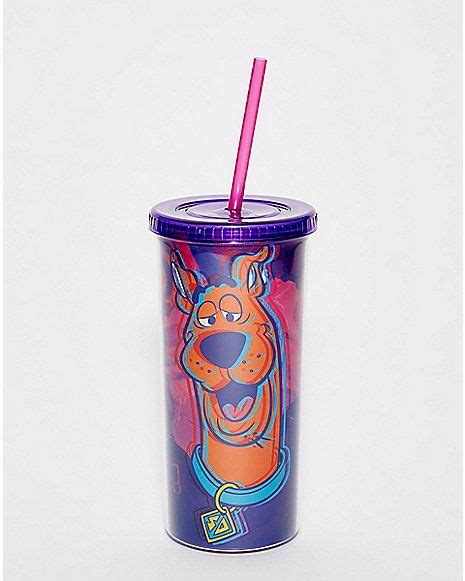 Psychedelic Scooby Doo Cup With Straw 20 Oz Spencers Scooby Doo